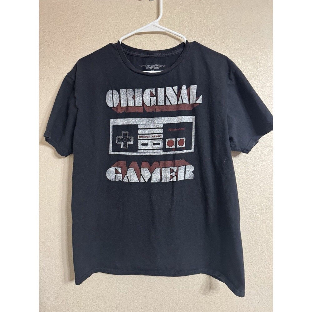 Nintendo Entertainment System Original Gamer Black Jersey Graphic T-Shirt XL